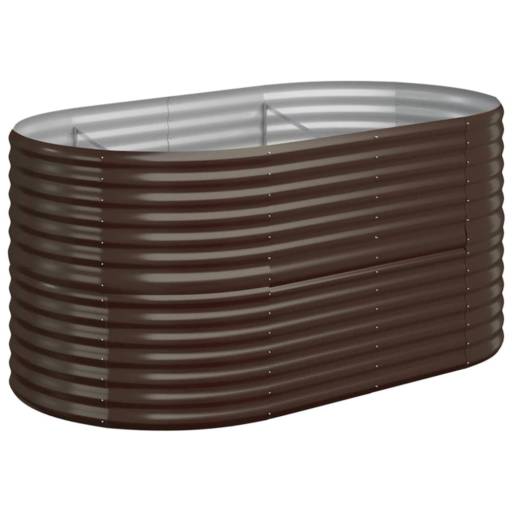 vidaXL Raised Garden Bed Galvanized Steel 152x80x68 cm Brown