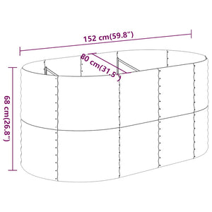 vidaXL Raised Garden Bed Galvanized Steel 152x80x68 cm Anthracite