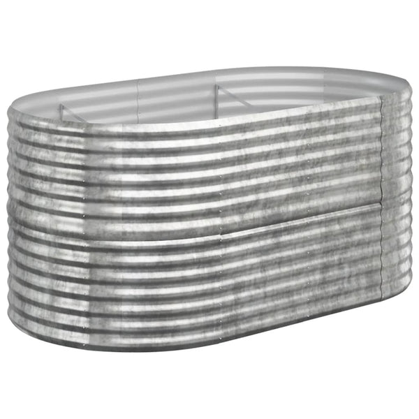 vidaXL Raised Garden Bed Galvanized Steel 152x80x68 cm Silver