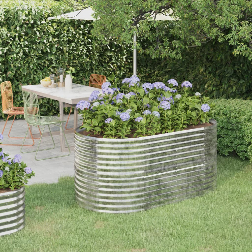 vidaXL Raised Garden Bed Galvanized Steel 152x80x68 cm Silver
