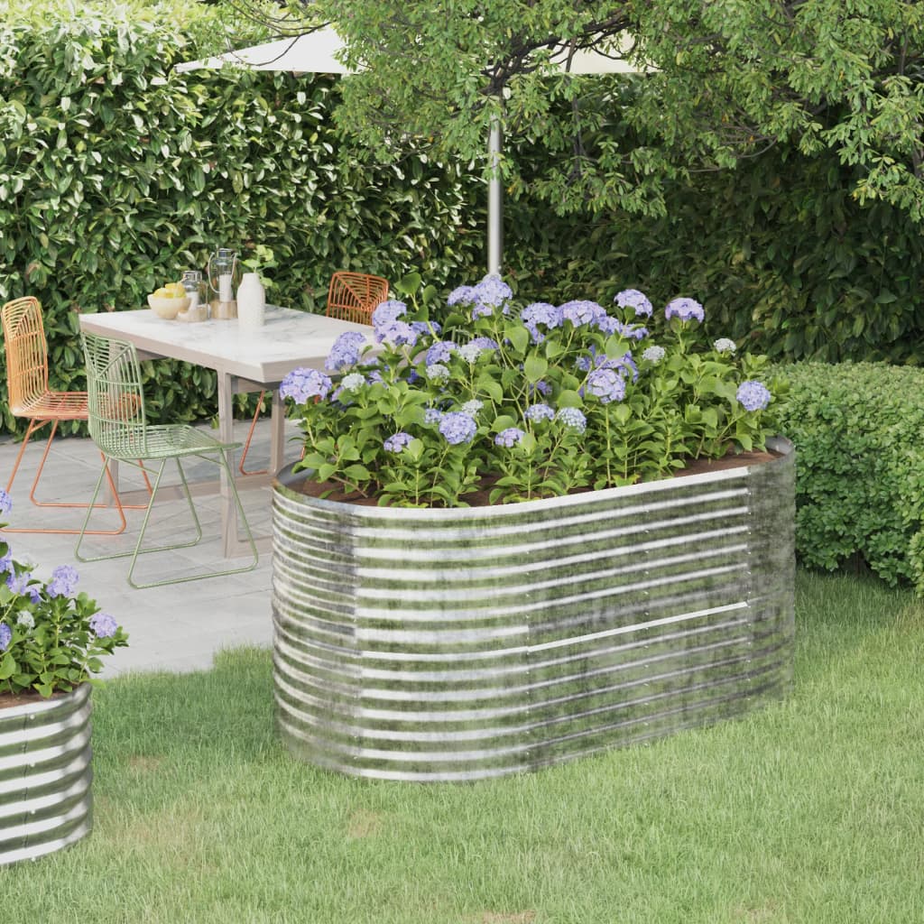 vidaXL Raised Garden Bed Galvanized Steel 152x80x68 cm Silver