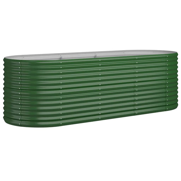 vidaXL Raised Garden Bed Galvanized Steel 224x80x68 cm Green