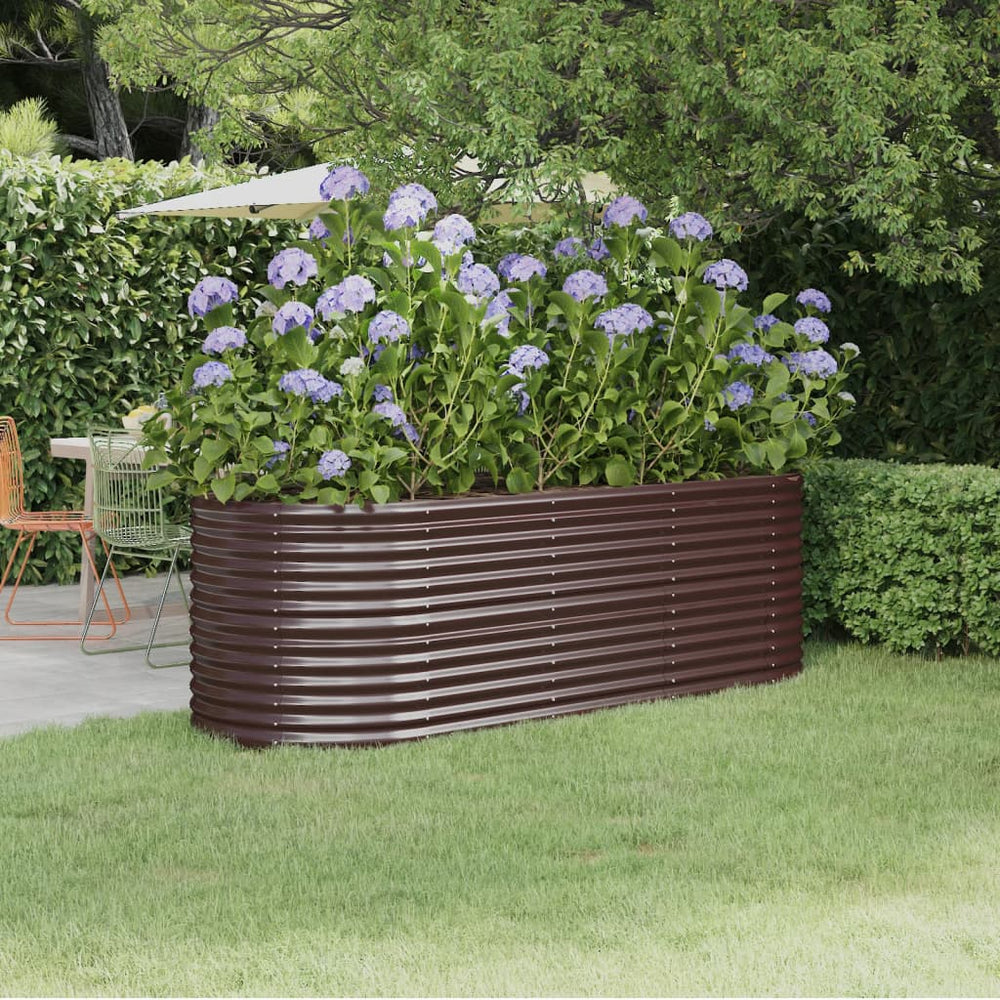 vidaXL Raised Garden Bed Galvanized Steel 224x80x68 cm Brown