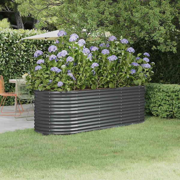 vidaXL Raised Garden Bed Galvanized Steel 224x80x68 cm Anthracite
