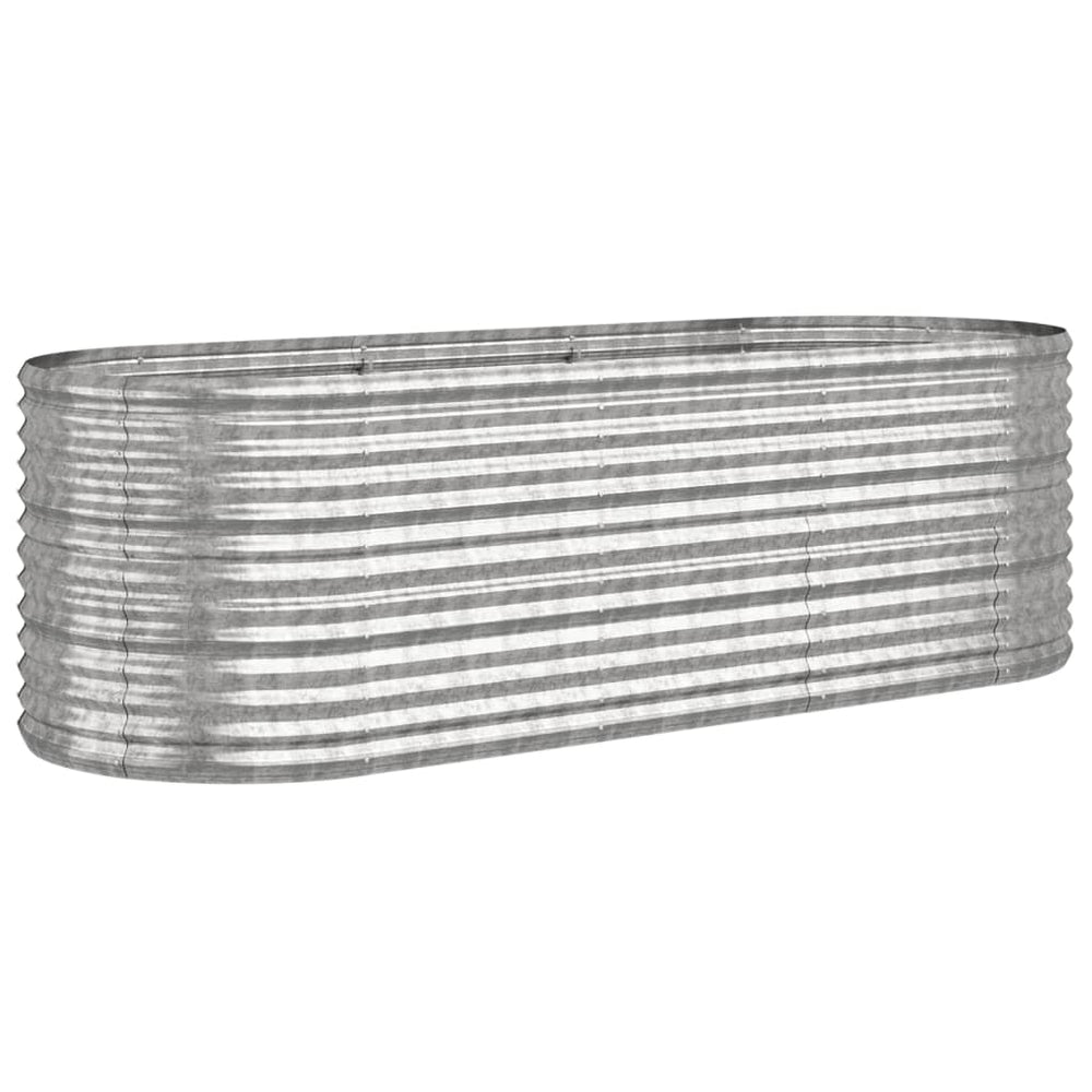 vidaXL Raised Garden Bed Galvanized Steel 224x80x68 cm Silver