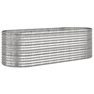vidaXL Raised Garden Bed Galvanized Steel 224x80x68 cm Silver