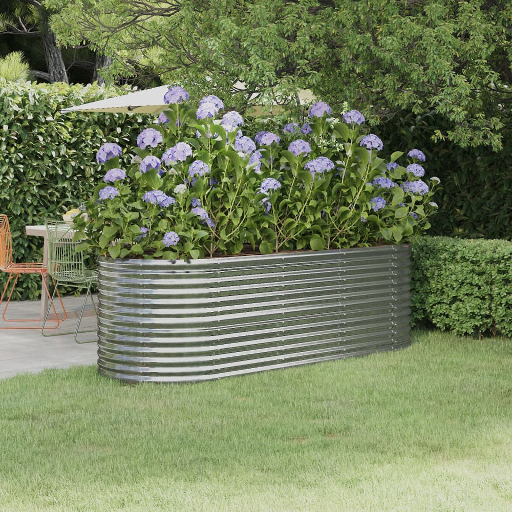 vidaXL Raised Garden Bed Galvanized Steel 224x80x68 cm Silver