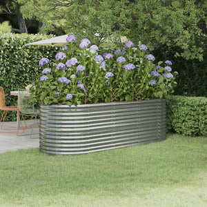 vidaXL Raised Garden Bed Galvanized Steel 224x80x68 cm Silver