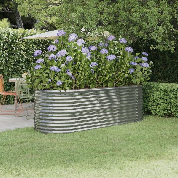 vidaXL Raised Garden Bed Galvanized Steel 224x80x68 cm Silver