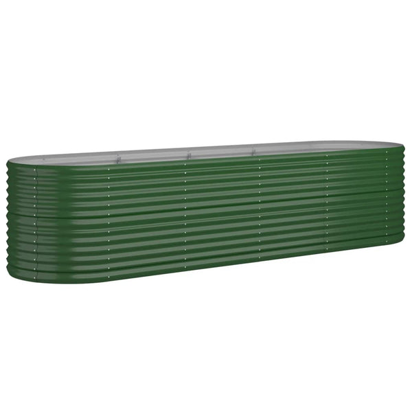 vidaXL Raised Garden Bed Galvanized Steel 296x80x68 cm Green