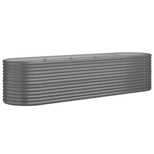 vidaXL Raised Garden Bed Galvanized Steel 296x80x68 cm Grey