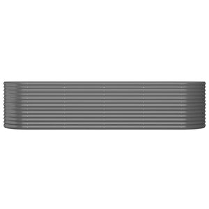 vidaXL Raised Garden Bed Galvanized Steel 296x80x68 cm Grey