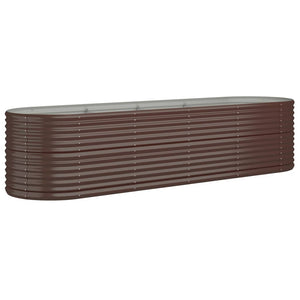 vidaXL Raised Garden Bed Galvanized Steel 296x80x68 cm Brown