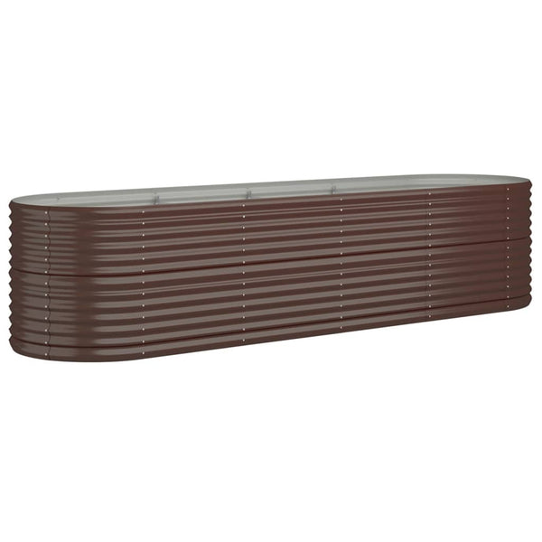 vidaXL Raised Garden Bed Galvanized Steel 296x80x68 cm Brown