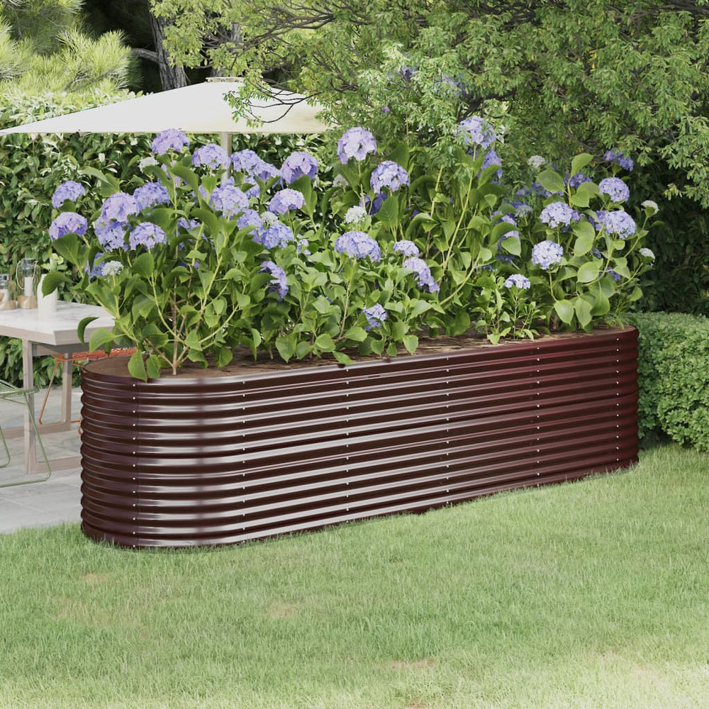 vidaXL Raised Garden Bed Galvanized Steel 296x80x68 cm Brown