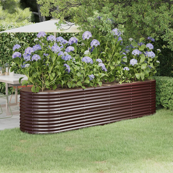 vidaXL Raised Garden Bed Galvanized Steel 296x80x68 cm Brown