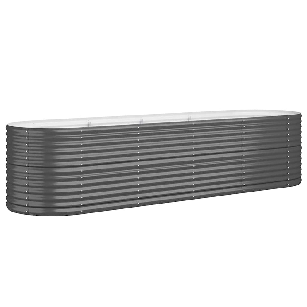 vidaXL Raised Garden Bed Galvanized Steel 296x80x68 cm Anthracite