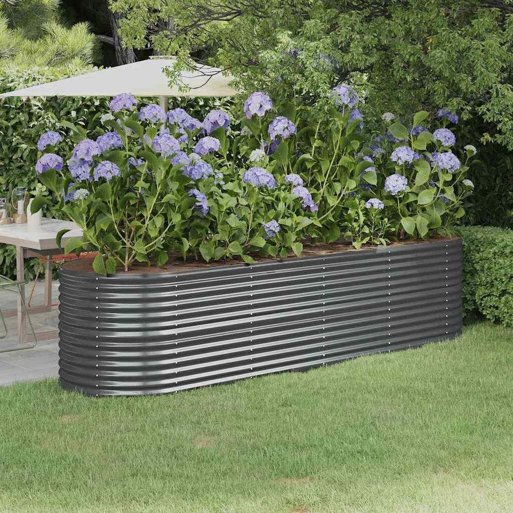 vidaXL Raised Garden Bed Galvanized Steel 296x80x68 cm Anthracite