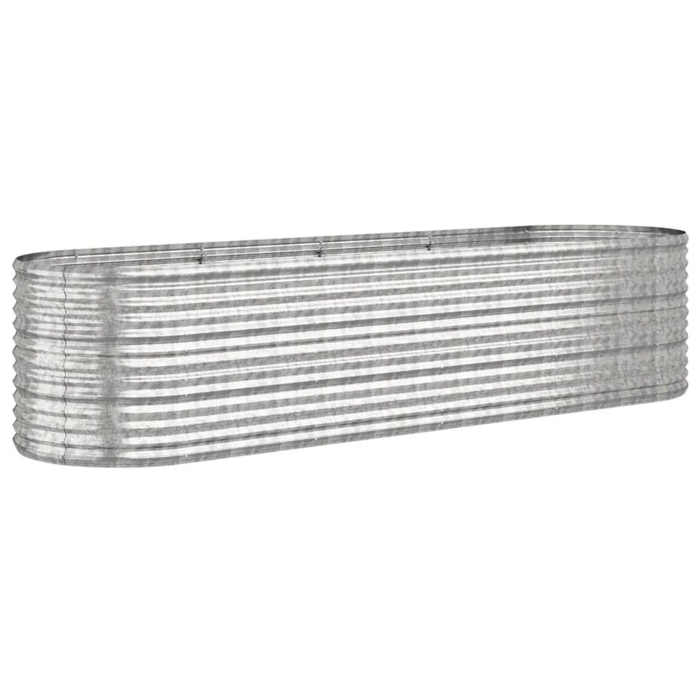 vidaXL Raised Garden Bed Galvanized Steel 296x80x68 cm Silver