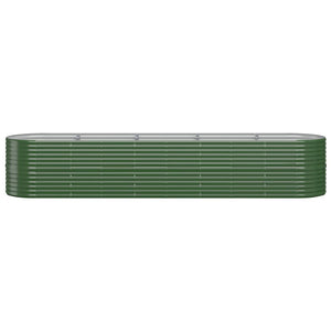 vidaXL Raised Garden Bed Galvanized Steel 368x80x68 cm Green