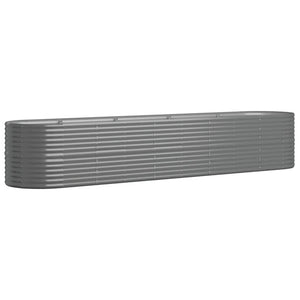 vidaXL Raised Garden Bed Galvanized Steel 368x80x68 cm Gray