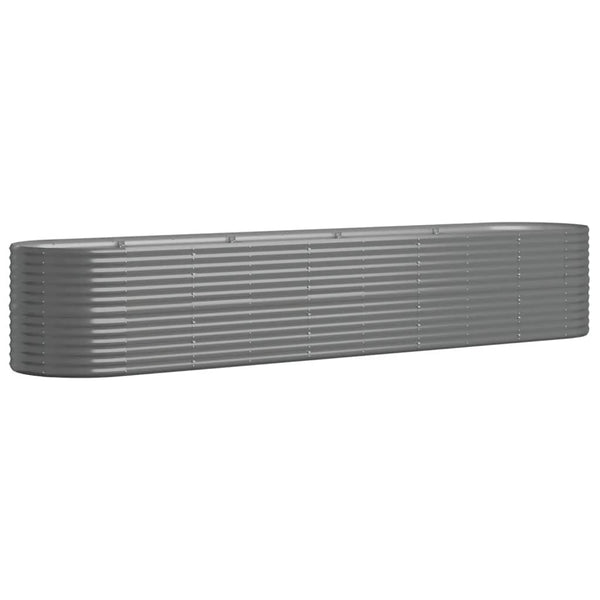 vidaXL Raised Garden Bed Galvanized Steel 368x80x68 cm Gray