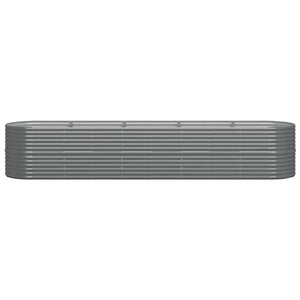 vidaXL Raised Garden Bed Galvanized Steel 368x80x68 cm Gray