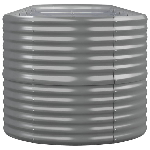 vidaXL Raised Garden Bed Galvanized Steel 368x80x68 cm Gray