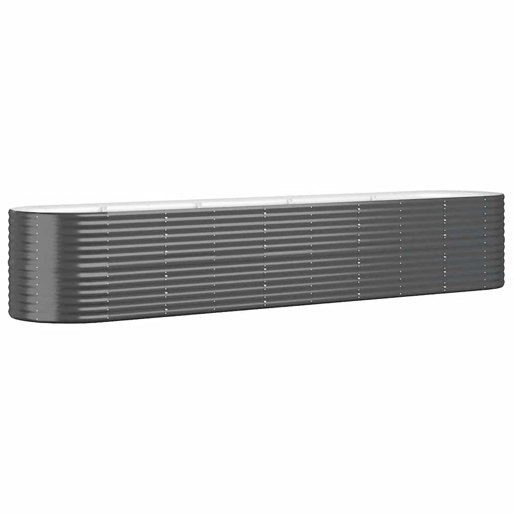 vidaXL Raised Garden Bed Galvanized Steel 368x80x68 cm Anthracite