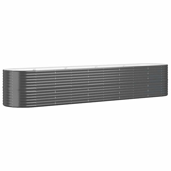 vidaXL Raised Garden Bed Galvanized Steel 368x80x68 cm Anthracite