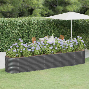 vidaXL Raised Garden Bed Galvanized Steel 368x80x68 cm Anthracite