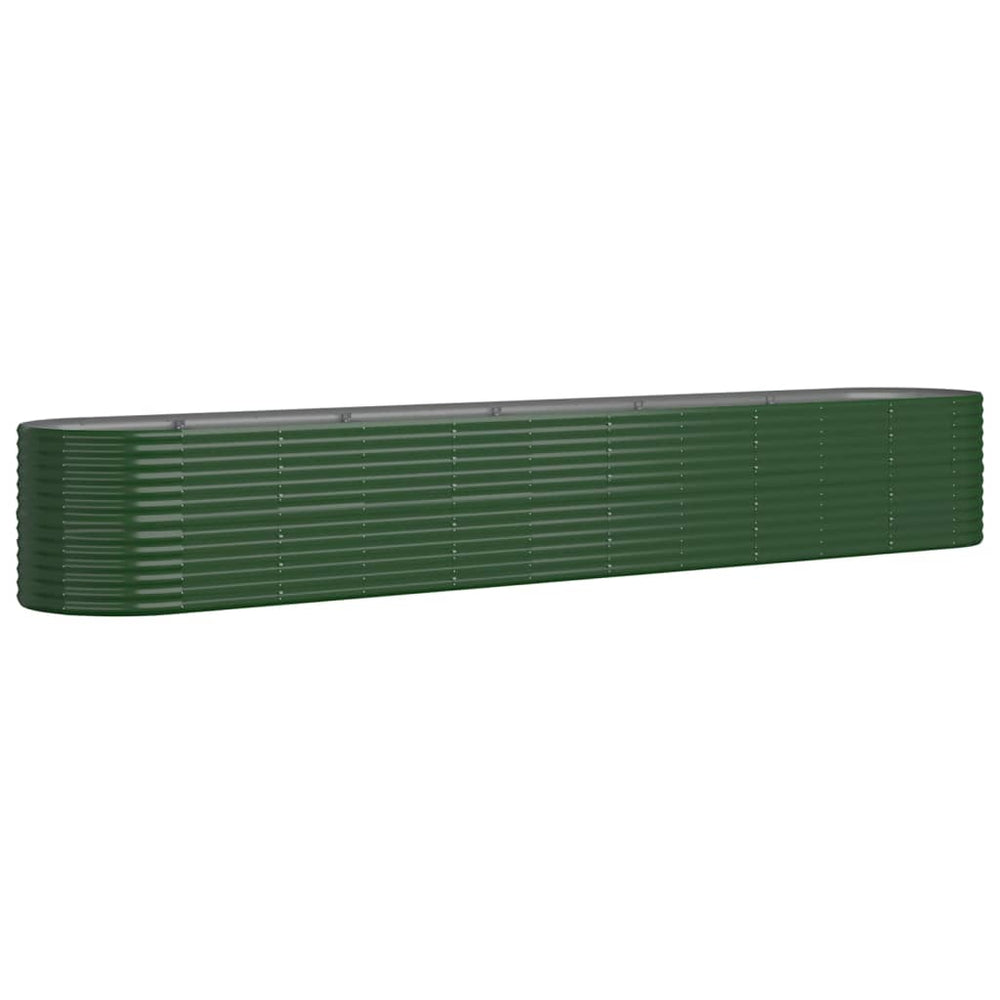 vidaXL Raised Garden Bed Galvanized Steel 440x80x68 cm Green