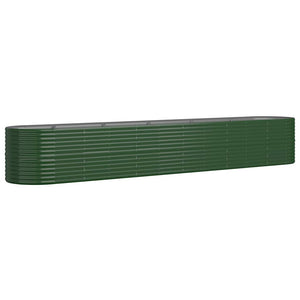 vidaXL Raised Garden Bed Galvanized Steel 440x80x68 cm Green