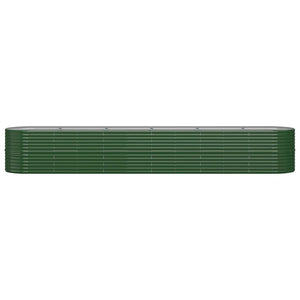 vidaXL Raised Garden Bed Galvanized Steel 440x80x68 cm Green