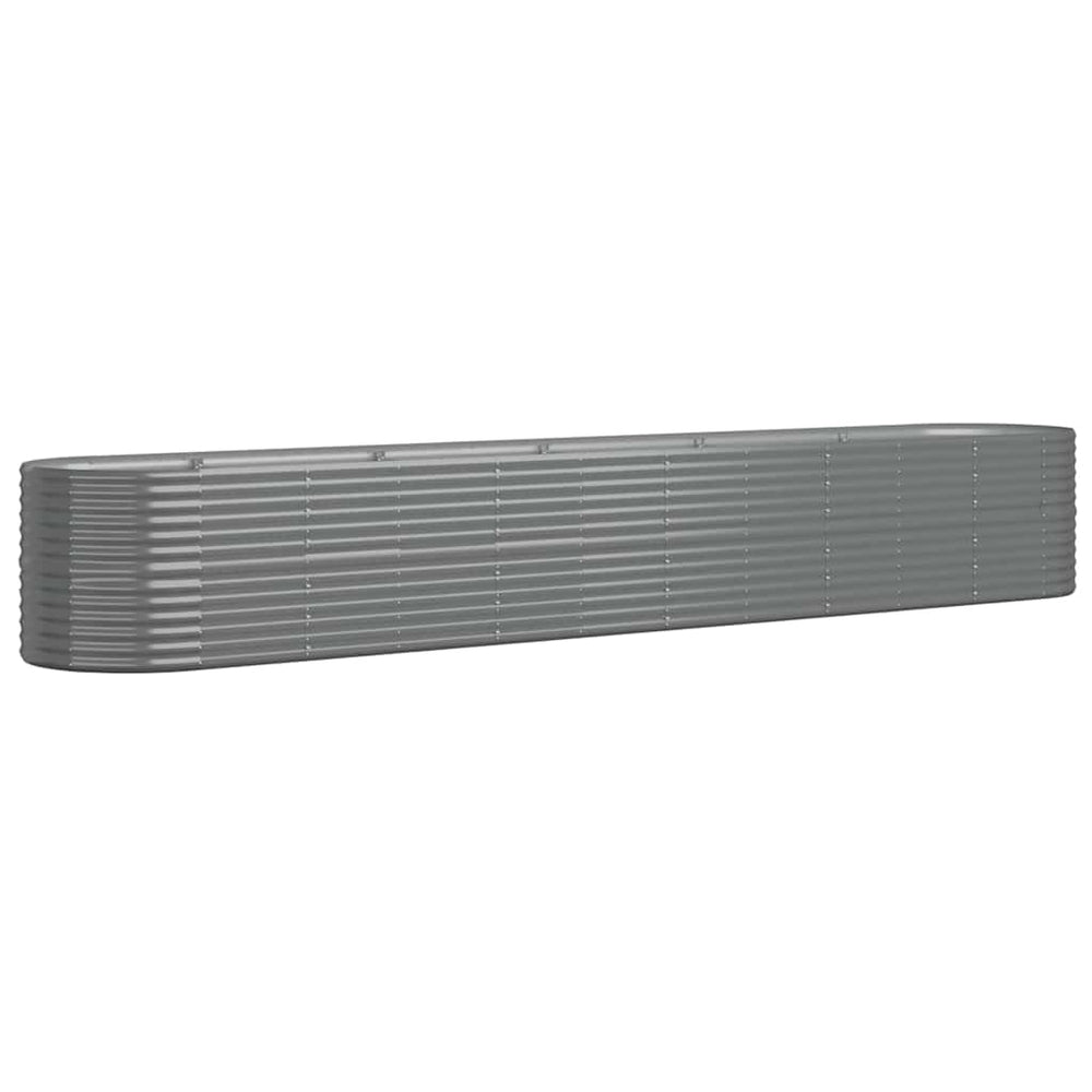 vidaXL Raised Garden Bed Galvanized Steel 440x80x68 cm Grey