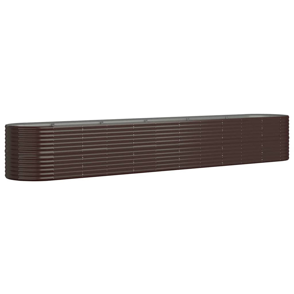 vidaXL Raised Garden Bed Galvanized Steel 440x80x68 cm Brown