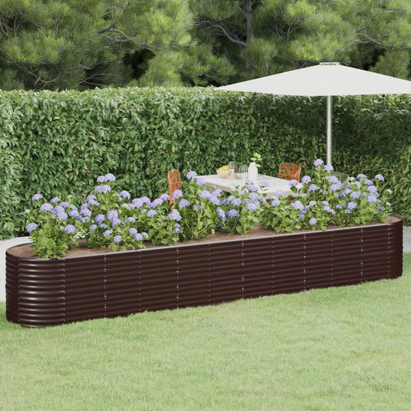 vidaXL Raised Garden Bed Galvanized Steel 440x80x68 cm Brown