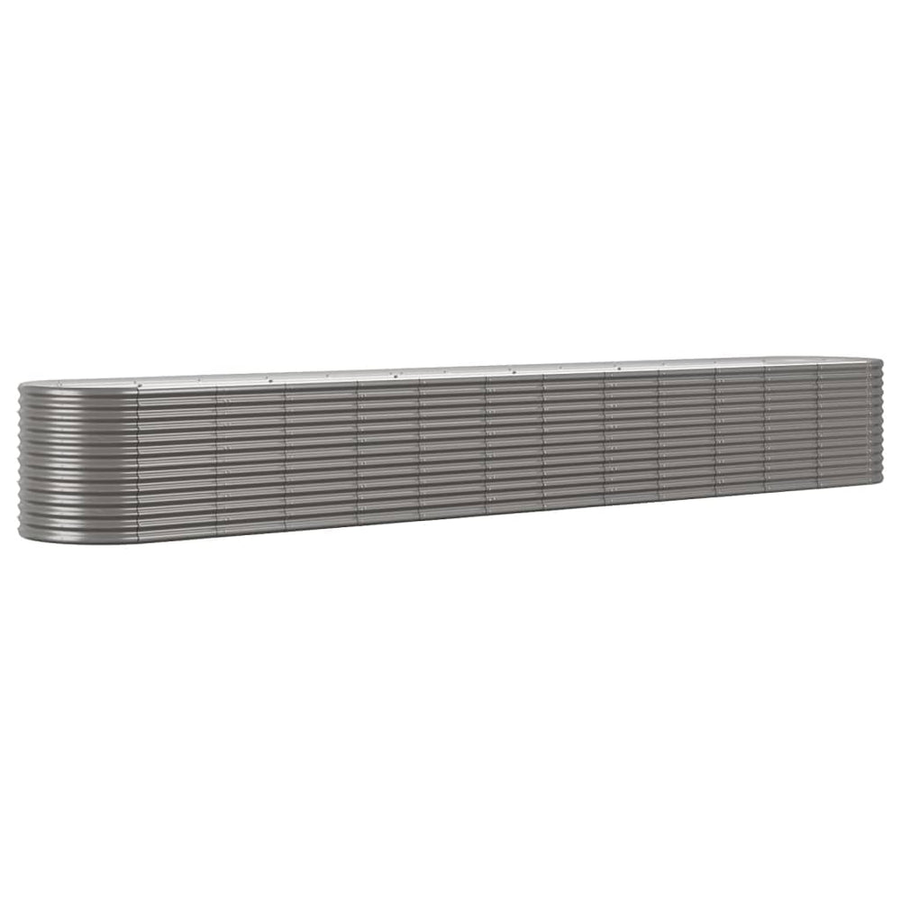vidaXL Raised Garden Bed Powder-Coated Steel 512x80x68 cm Grey