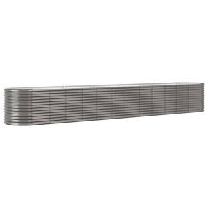 vidaXL Raised Garden Bed Powder-Coated Steel 512x80x68 cm Grey