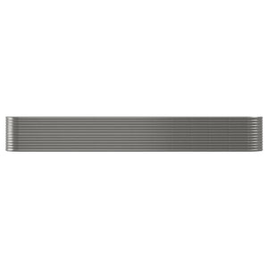 vidaXL Raised Garden Bed Powder-Coated Steel 512x80x68 cm Grey