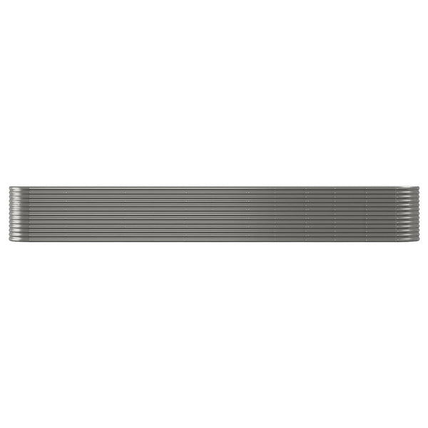vidaXL Raised Garden Bed Powder-Coated Steel 512x80x68 cm Grey