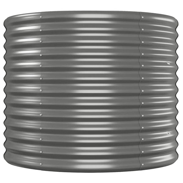 vidaXL Raised Garden Bed Powder-Coated Steel 512x80x68 cm Grey