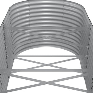 vidaXL Raised Garden Bed Powder-Coated Steel 512x80x68 cm Grey