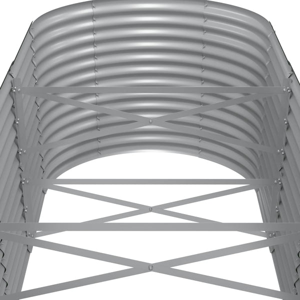 vidaXL Raised Garden Bed Powder-Coated Steel 512x80x68 cm Grey