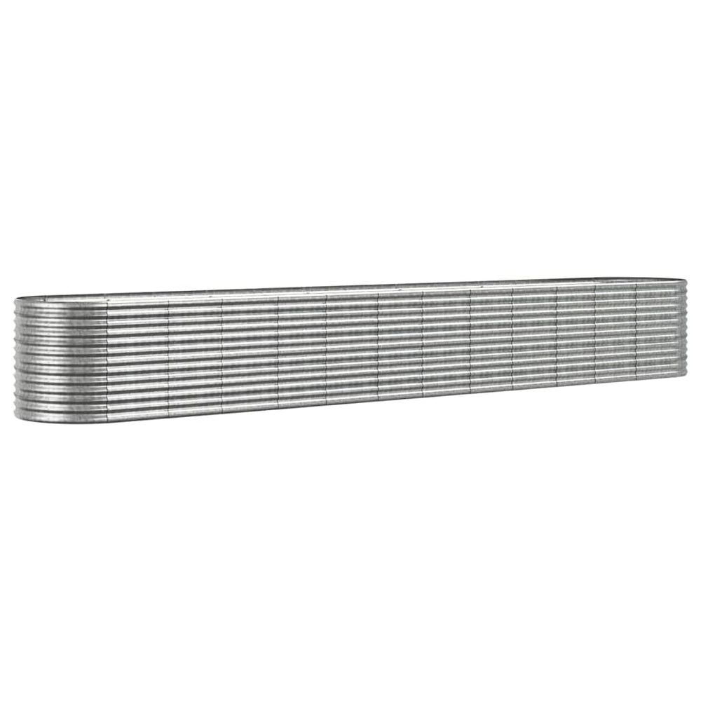vidaXL Raised Garden Bed Powder-Coated Steel 512x80x68 cm Silver