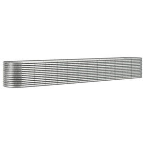 vidaXL Raised Garden Bed Powder-Coated Steel 512x80x68 cm Silver