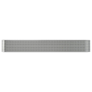 vidaXL Raised Garden Bed Powder-Coated Steel 512x80x68 cm Silver