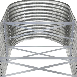 vidaXL Raised Garden Bed Powder-Coated Steel 512x80x68 cm Silver