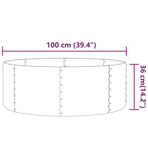 vidaXL Raised Garden Bed Galvanized Steel 100x100x36 cm Green