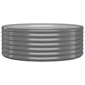vidaXL Raised Garden Bed Galvanized Steel 100x100x36 cm Grey